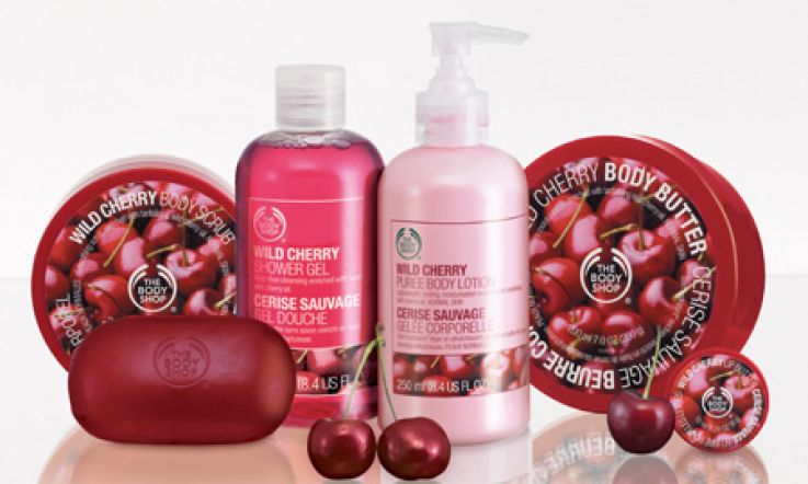 Sneaky peek. This is jam hot: Body Shop Wild Cherry bath & body range