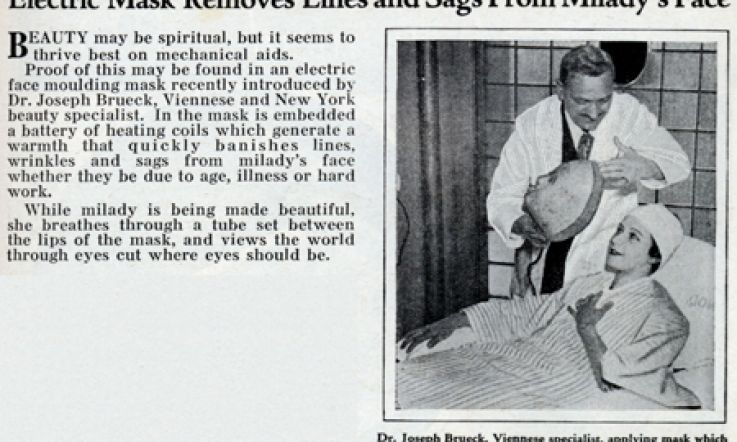 It rubs the lotion on its skin.  Yet more creepy beauty from the vaults of time