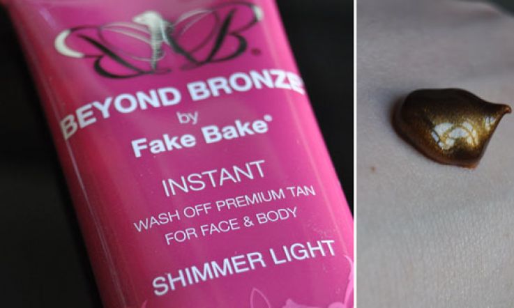 Tan Trials '10: Fake Bake Beyond Bronze Instant Wash Off Tan Shimmer 