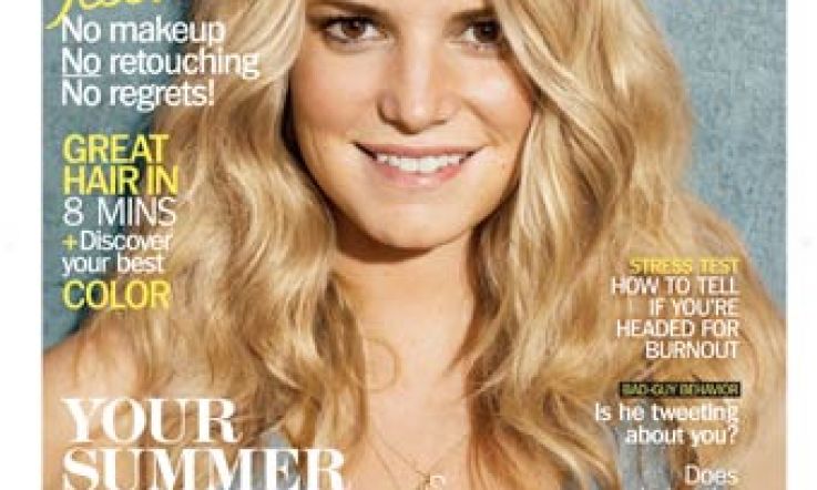 Jessica Simpson: live and un-madeup on Marie Claire cover