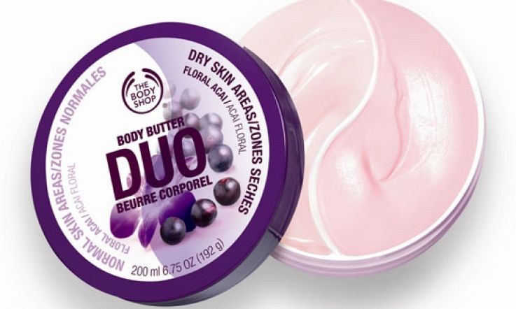 Sneaky peek Body Shop Body Butter Duo review: you had me at double product one tub.  And hello