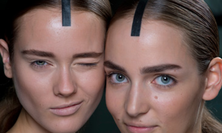 More Fashion Week Hair Madness from Alexander Wang: masking tape up your parting