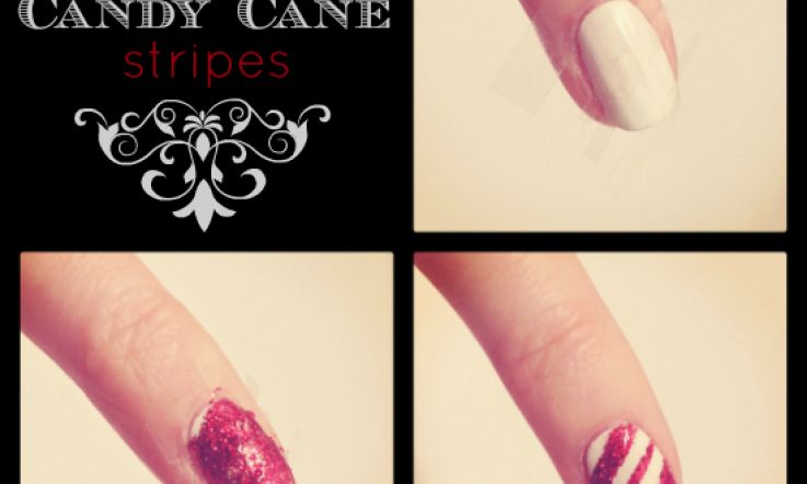 Beaut.ie Christmas Nail Art: Tape Trees, Candy Cane Stripes, and Polka Dot Trees