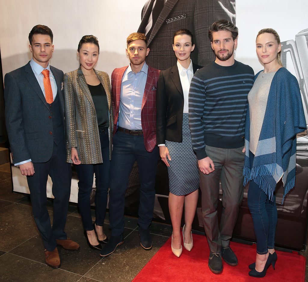 Models Darren Regazzoli , Yomiko Chen, Stephen Lynch, Karen Fitzpatrick , Alex Pavel and Sarah Morrissey pictured at the Magee 1866 Spring Summer 2017 fashion show at Magee of South Anne Street, Dublin (Picture by Brian McEvoy).