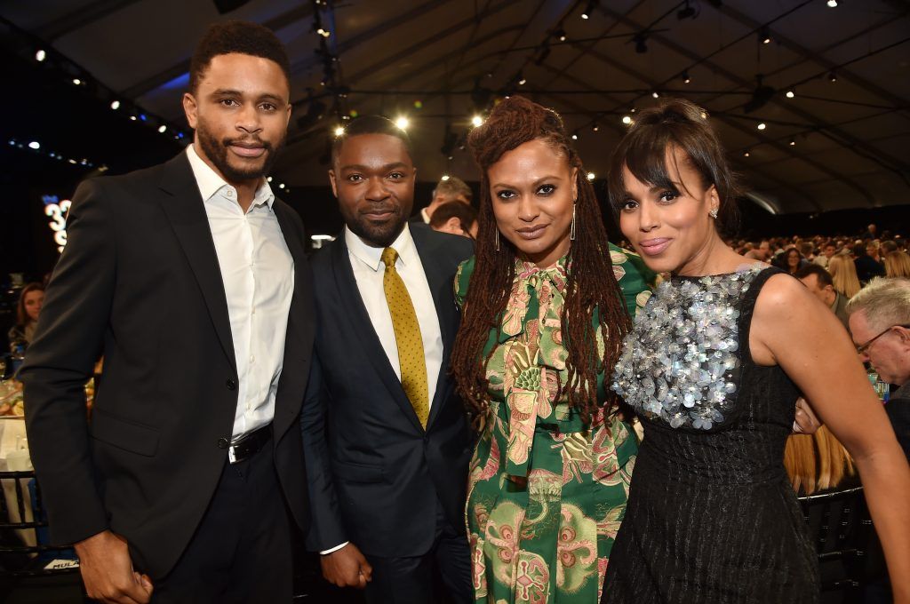 (L-R) Former NFL player Nnamdi Asomugha, actor David Oyelowo, director Ava DuVernay, and actor Kerry Washington attend the 2017 Film Independent Spirit Awards at the Santa Monica Pier on February 25, 2017 in Santa Monica, California.  (Photo by Alberto E. Rodriguez/Getty Images for Film Independent)