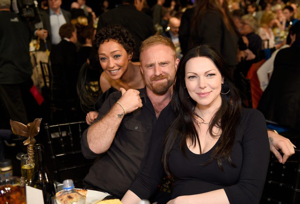(L-R) Actors Ruth Negga, Ben Foster, and Laura Prepon attend the 2017 Film Independent Spirit Awards at the Santa Monica Pier on February 25, 2017 in Santa Monica, California.  (Photo by Matt Winkelmeyer/Getty Images for Film Independent)