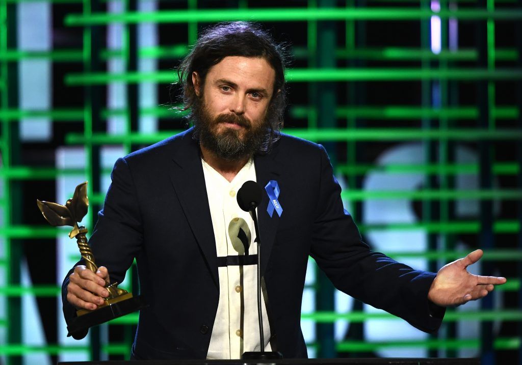 Actor Casey Affleck accepts the Best Male Lead award for 'Manchester by the Sea' onstage during the 2017 Film Independent Spirit Awards at the Santa Monica Pier on February 25, 2017 in Santa Monica, California.  (Photo by Kevork Djansezian/Getty Images for Film Independent)