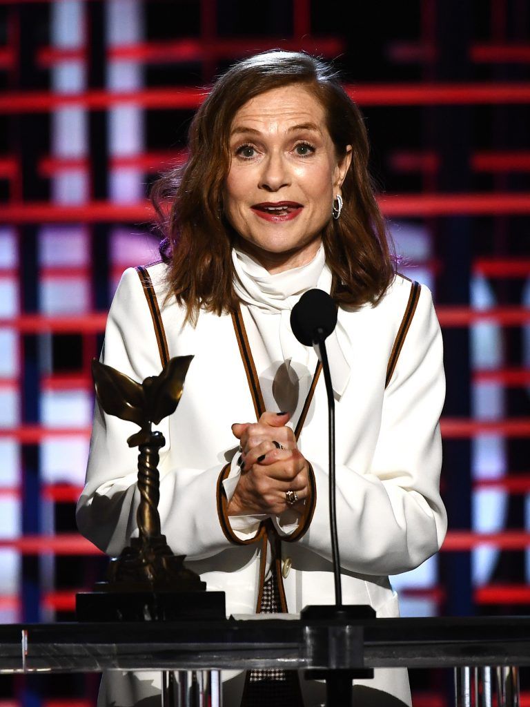 Actor Isabelle Huppert accepts the Best Female Lead award for 'Elle' onstage during the 2017 Film Independent Spirit Awards at the Santa Monica Pier on February 25, 2017 in Santa Monica, California.  (Photo by Kevork Djansezian/Getty Images for Film Independent)