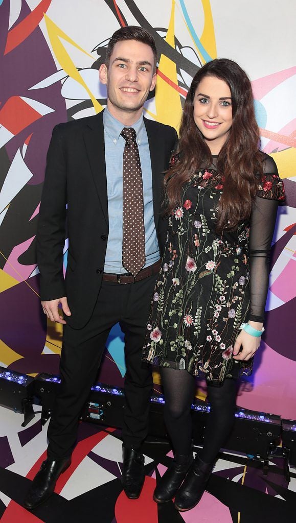 Pierre Waddington and Niamh Devereux  pictured at the launch of Outcider, Ireland's newest cider with designs by street artist, James Earley (Picture by Brian McEvoy).