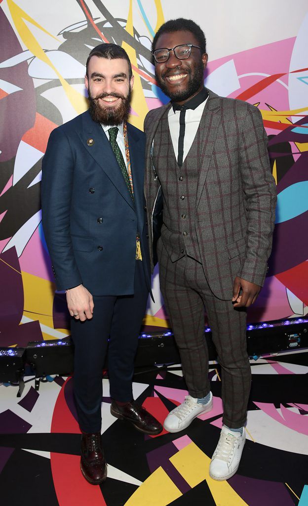 Jake McCabe and Timi Ogunyemi pictured at the launch of Outcider, Ireland's newest cider with designs by street artist, James Earley (Picture by Brian McEvoy).