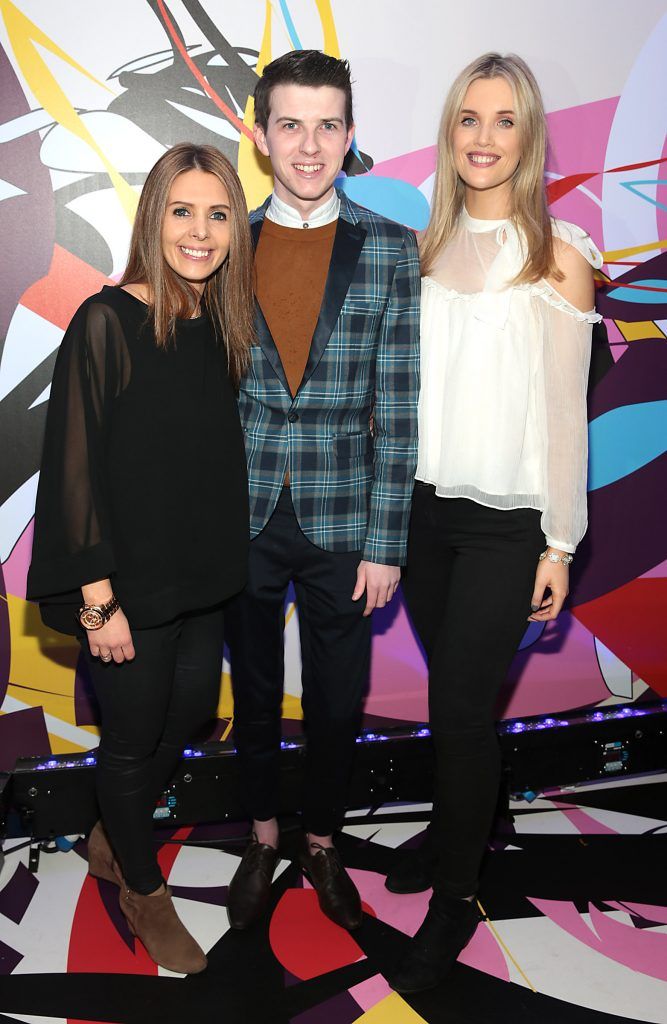 Jenny Greene, Mikie O Loughlin and Megan Virgo pictured at the launch of Outcider, Ireland's newest cider with designs by street artist, James Earley (Picture by Brian McEvoy).