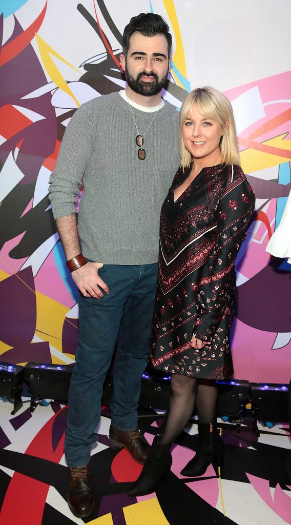 Eamon Curry and Rebecca Brady pictured at the launch of Outcider, Ireland's newest cider with designs by street artist, James Earley (Picture by Brian McEvoy).