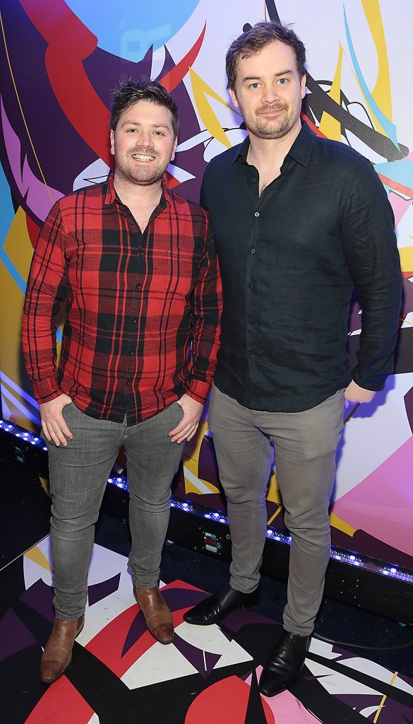 Thomas Crosse and Cormac Moore pictured at the launch of Outcider, Ireland's newest cider with designs by street artist, James Earley (Picture by Brian McEvoy).