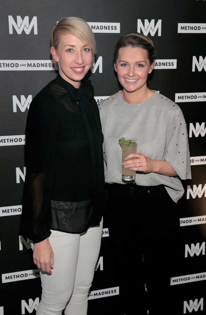 Lucie Polakova and Sinead Gilbert at the launch of Method and Madness premium whiskey range from Irish Distillers at The Project Arts Centre, Dublin (Picture by Brian McEvoy).