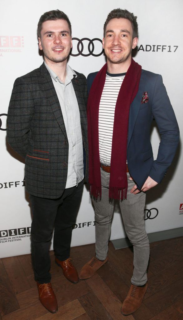 Ryan Mohan and Cian Cox pictured at the official Audi After Party at Lemon and Duke following the gala screening of 'Free Fire' as part of the Audi Dublin International Film Festival (Picture by Brian McEvoy).