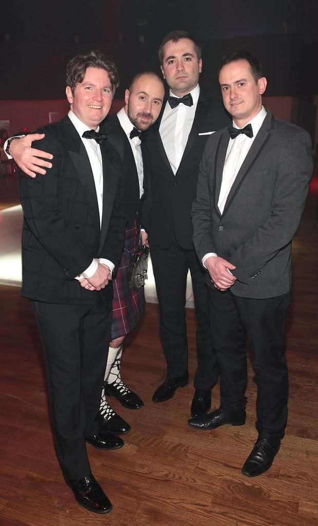 John Carlo, Ricardo Conetta, Martin Kaczmarezyk and Ross Cronin at the Club Italiano Irlanda Ball 2017 at the Mansion House, Dublin (Picture by Brian McEvoy).