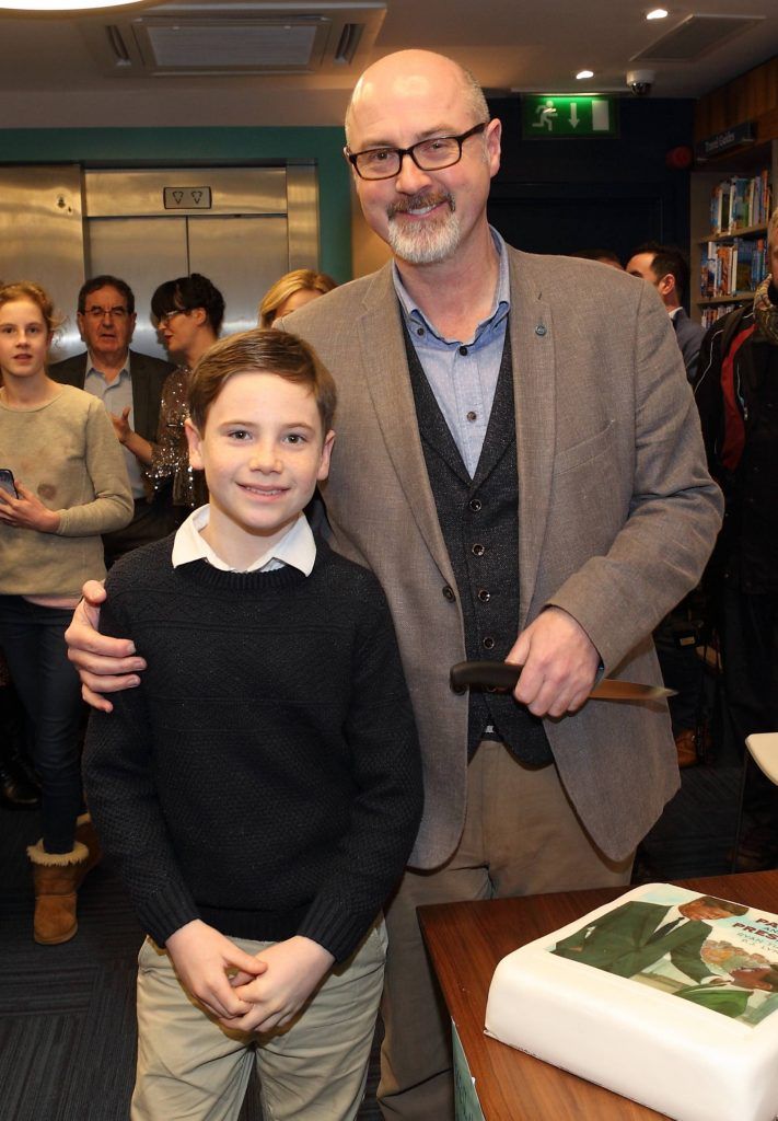 Patrick Kelly and PJ Lynch at the launch of Ryan Tubridy's book 'Patrick and the President' Illustratred by PJ Lynch at Dubray Books in Grafton Street, Dublin (Picture by Brian McEvoy).