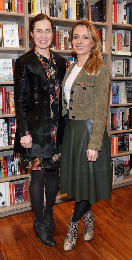 Criona Sexton and Sharon Brady at the launch of Ryan Tubridy's book 'Patrick and the President' Illustratred by PJ Lynch at Dubray Books in Grafton Street, Dublin (Picture by Brian McEvoy).