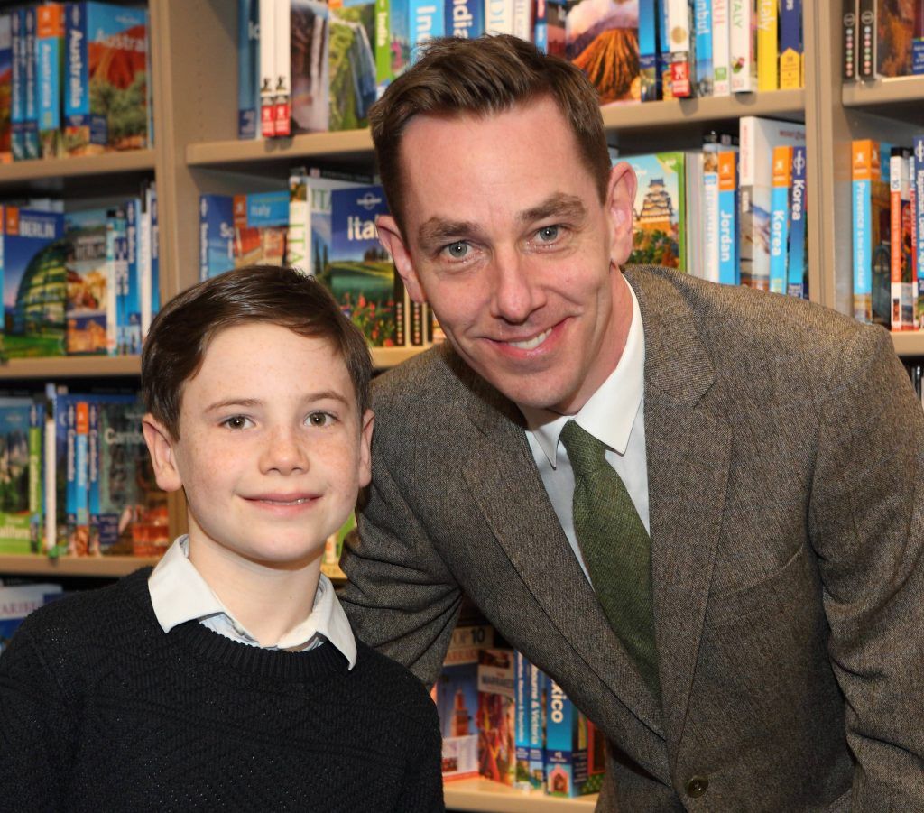 Patrick Kelly and Ryan Tubridy at the launch of Ryan Tubridy's book 'Patrick and the President' Illustratred by PJ Lynch at Dubray Books in Grafton Street, Dublin (Picture by Brian McEvoy).