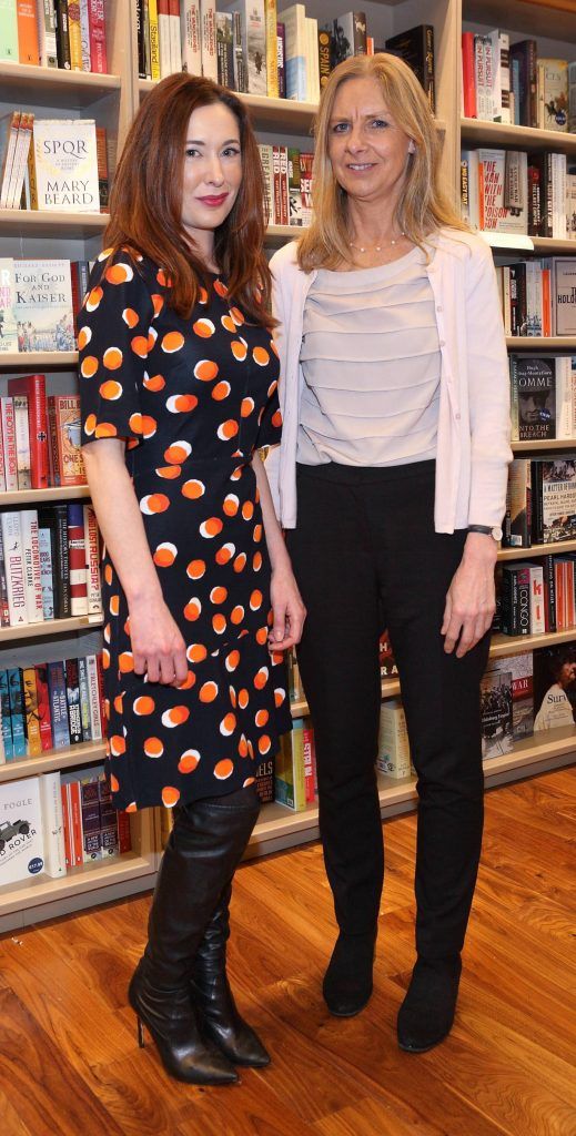 Janet Hickey and Judith Tubridy at the launch of Ryan Tubridy's book 'Patrick and the President' Illustratred by PJ Lynch at Dubray Books in Grafton Street, Dublin (Picture by Brian McEvoy).