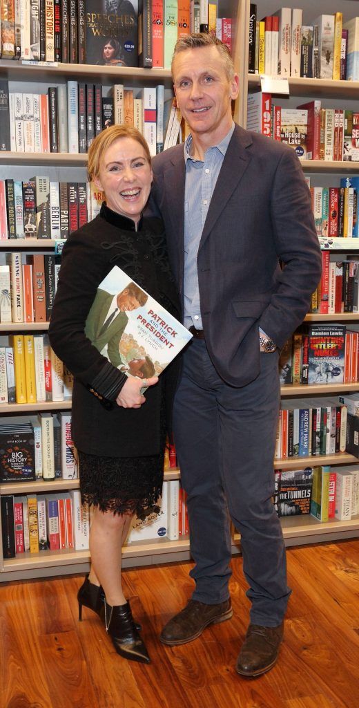 Sadhbh Ni Loingsigh and Dermot McCarthy at the launch of Ryan Tubridy's book 'Patrick and the President' Illustratred by PJ Lynch at Dubray Books in Grafton Street, Dublin (Picture by Brian McEvoy).
