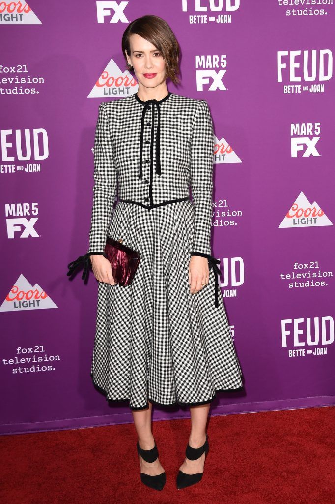 Actress Sarah Paulson attends the red carpet event for FX's television series "Feud: Bette and Joan," March 1, 2017 at the TCL Chinese Theatre in Hollywood, California. (Photo by ROBYN BECK/AFP/Getty Images)