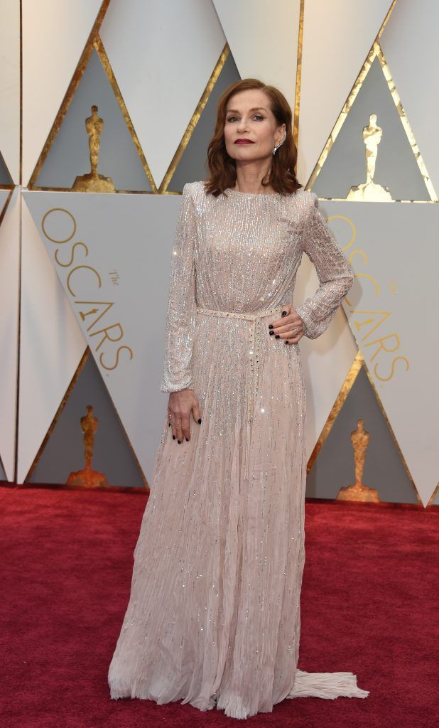 Nominee for Best Actress "Elle" Isabelle Huppert arrives on the red carpet for the 89th Oscars on February 26, 2017 in Hollywood, California. (Photo by VALERIE MACON/AFP/Getty Images)