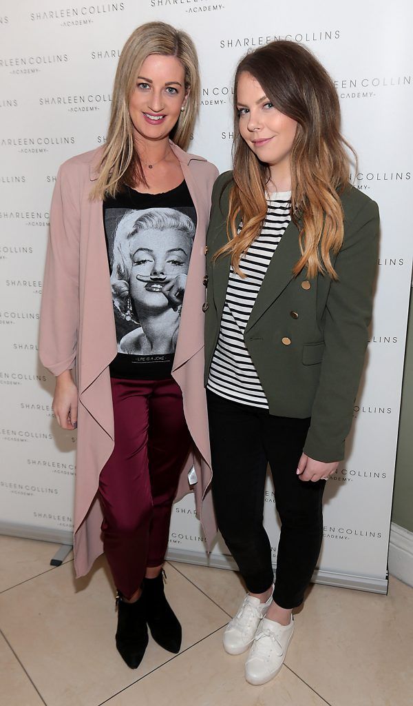 Lisa Cotter and Kellie Masterson pictured at the launch of Sharleen Collins Make-Up Academy in Leeson Street, Dublin (Picture: Brian McEvoy).
