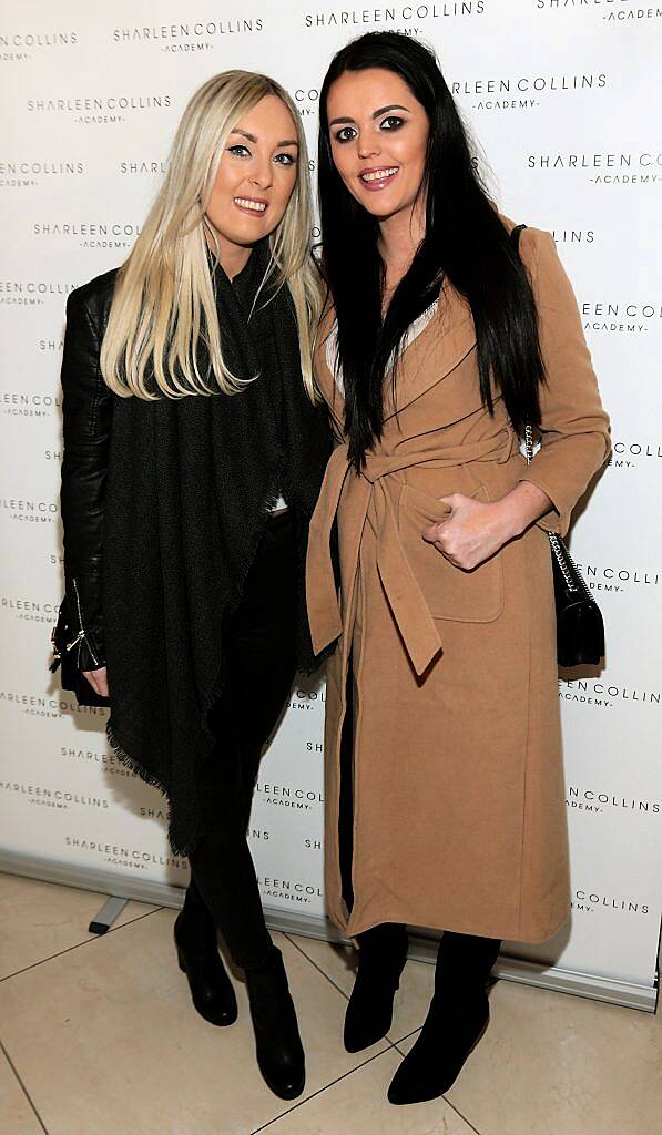 Leanne Kavanagh and Lisa Howard pictured at the launch of Sharleen Collins Make-Up Academy in Leeson Street, Dublin (Picture: Brian McEvoy).