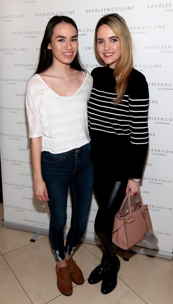Meiling Tong and Lorna Duffy pictured at the launch of Sharleen Collins Make-Up Academy in Leeson Street, Dublin (Picture: Brian McEvoy).