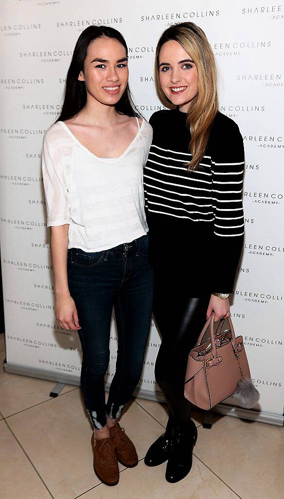 Meiling Tong and Lorna Duffy pictured at the launch of Sharleen Collins Make-Up Academy in Leeson Street, Dublin (Picture: Brian McEvoy).