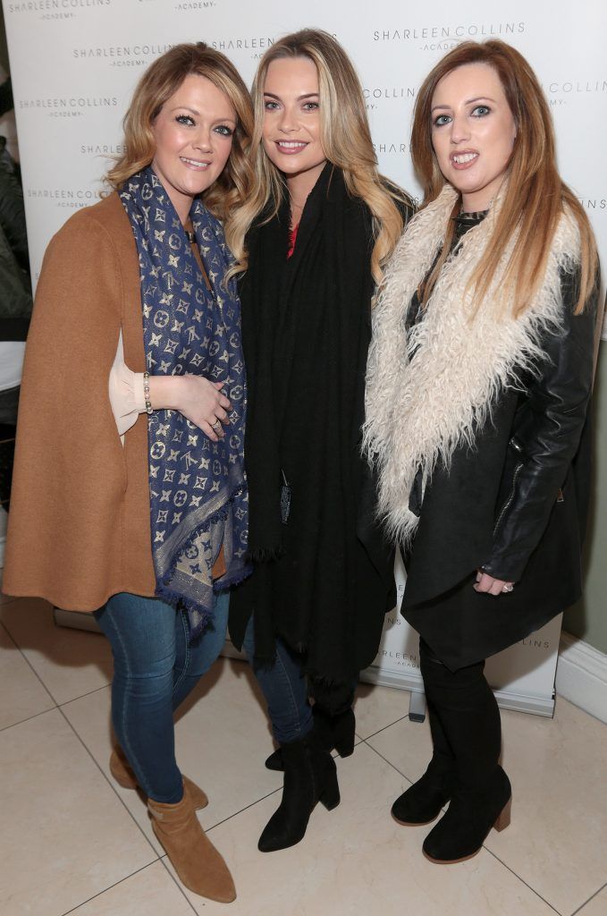 Niamh Jordan, Mandy Daly and Una McCarthy pictured at the launch of Sharleen Collins Make-Up Academy in Leeson Street, Dublin (Picture: Brian McEvoy).