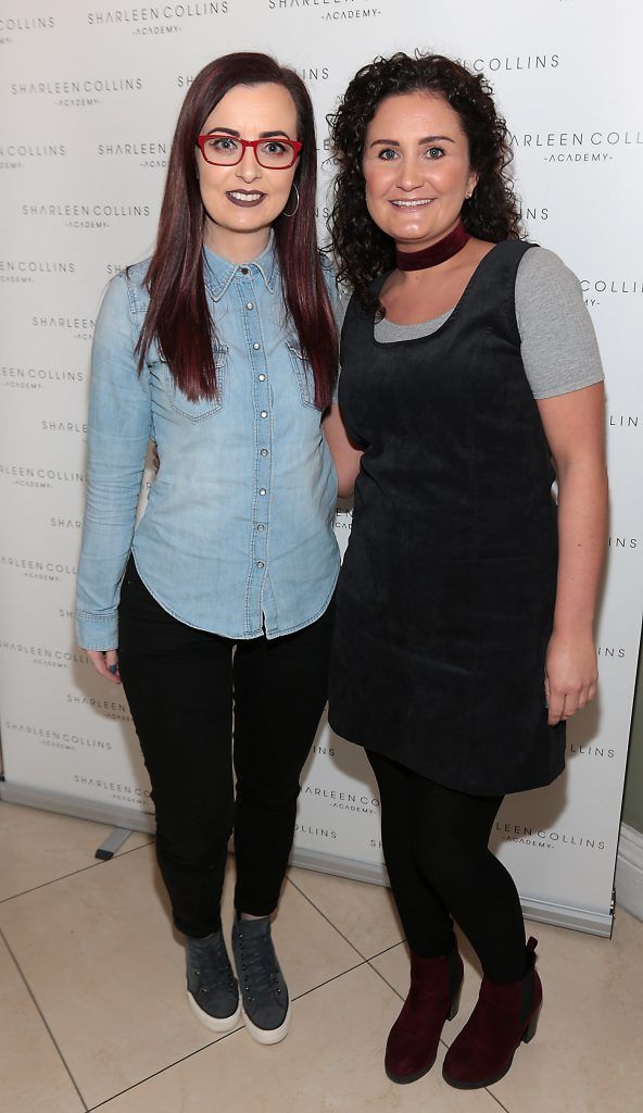 Eimear Sheehan and Anita Coote pictured at the launch of Sharleen Collins Make-Up Academy in Leeson Street, Dublin (Picture: Brian McEvoy).