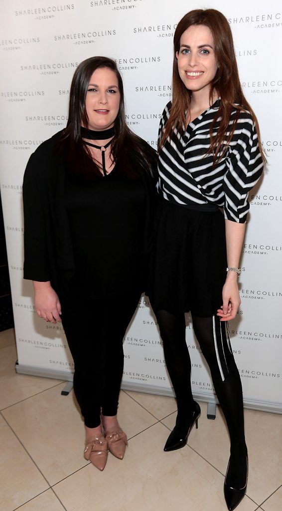 Serena Broll and Holly White pictured at the launch of Sharleen Collins Make-Up Academy in Leeson Street, Dublin (Picture: Brian McEvoy).