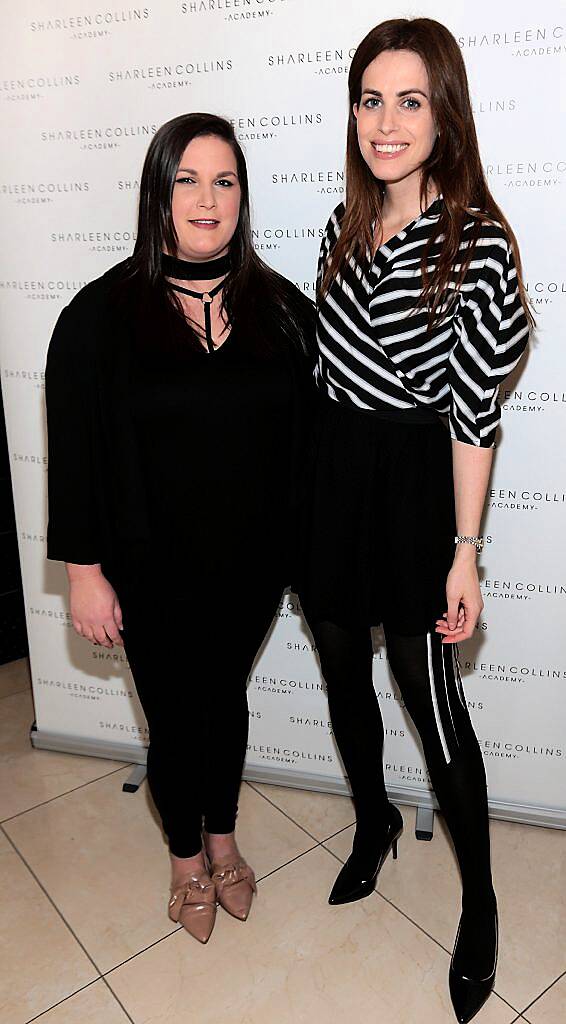 Serena Broll and Holly White pictured at the launch of Sharleen Collins Make-Up Academy in Leeson Street, Dublin (Picture: Brian McEvoy).