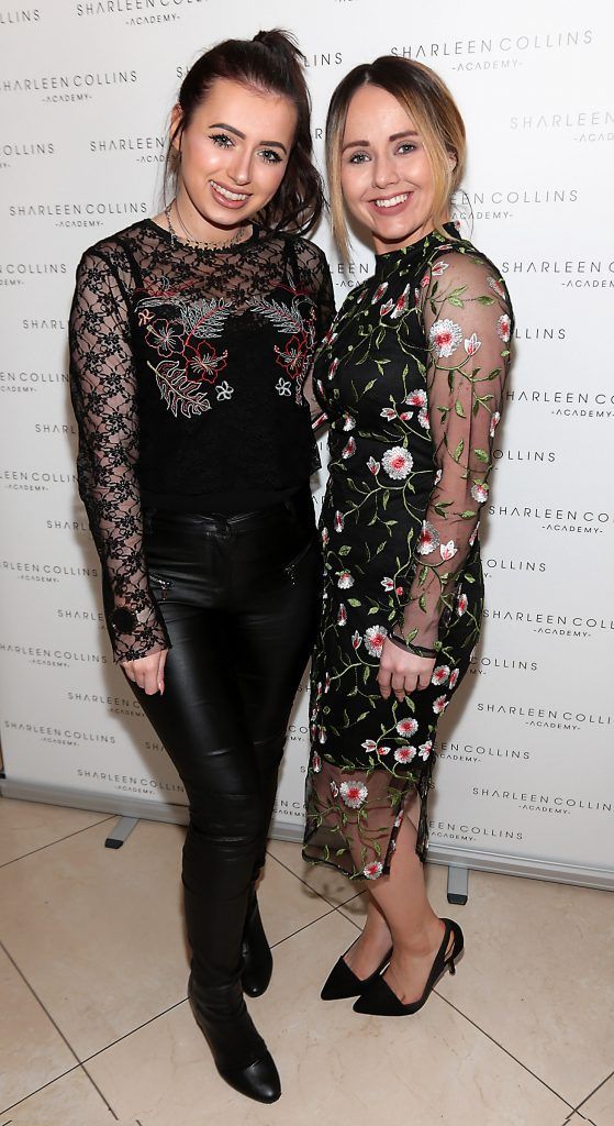 Rachel Martin and Edel Lyons pictured at the launch of Sharleen Collins Make-Up Academy in Leeson Street, Dublin (Picture: Brian McEvoy).