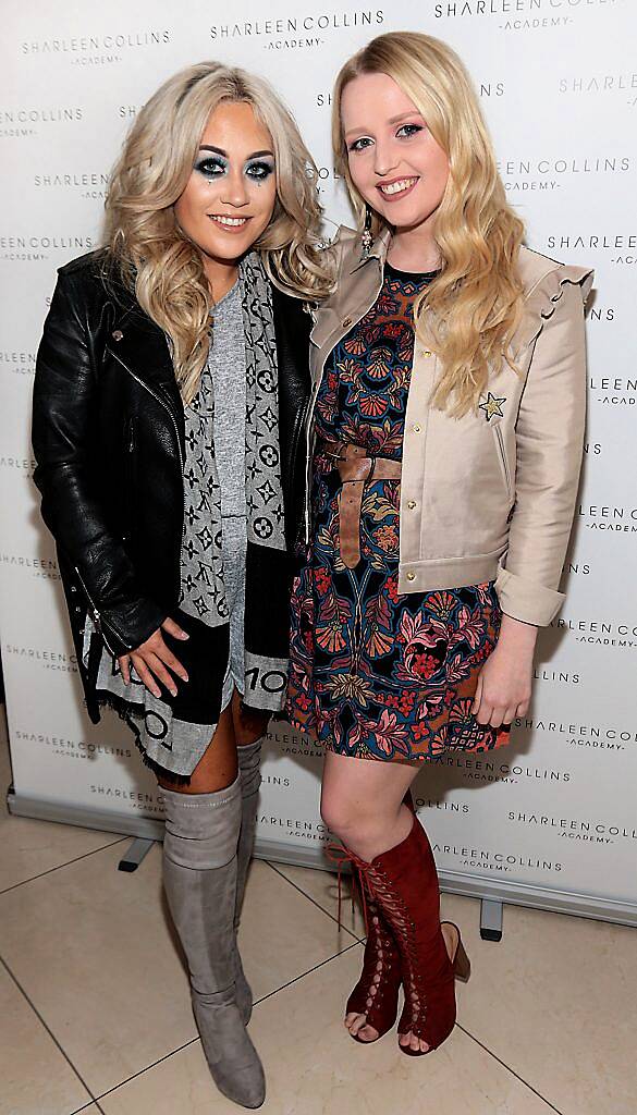 Jade Mullett and Laura Mullett pictured at the launch of Sharleen Collins Make-Up Academy in Leeson Street, Dublin (Picture: Brian McEvoy).