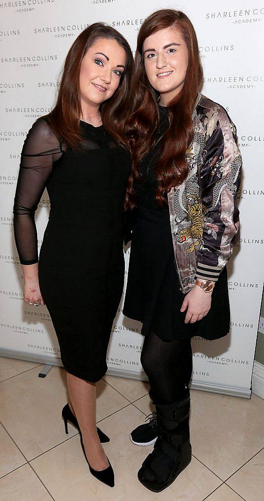 Ciamh McGrory and Amy Lynch pictured at the launch of Sharleen Collins Make-Up Academy in Leeson Street, Dublin (Picture: Brian McEvoy).