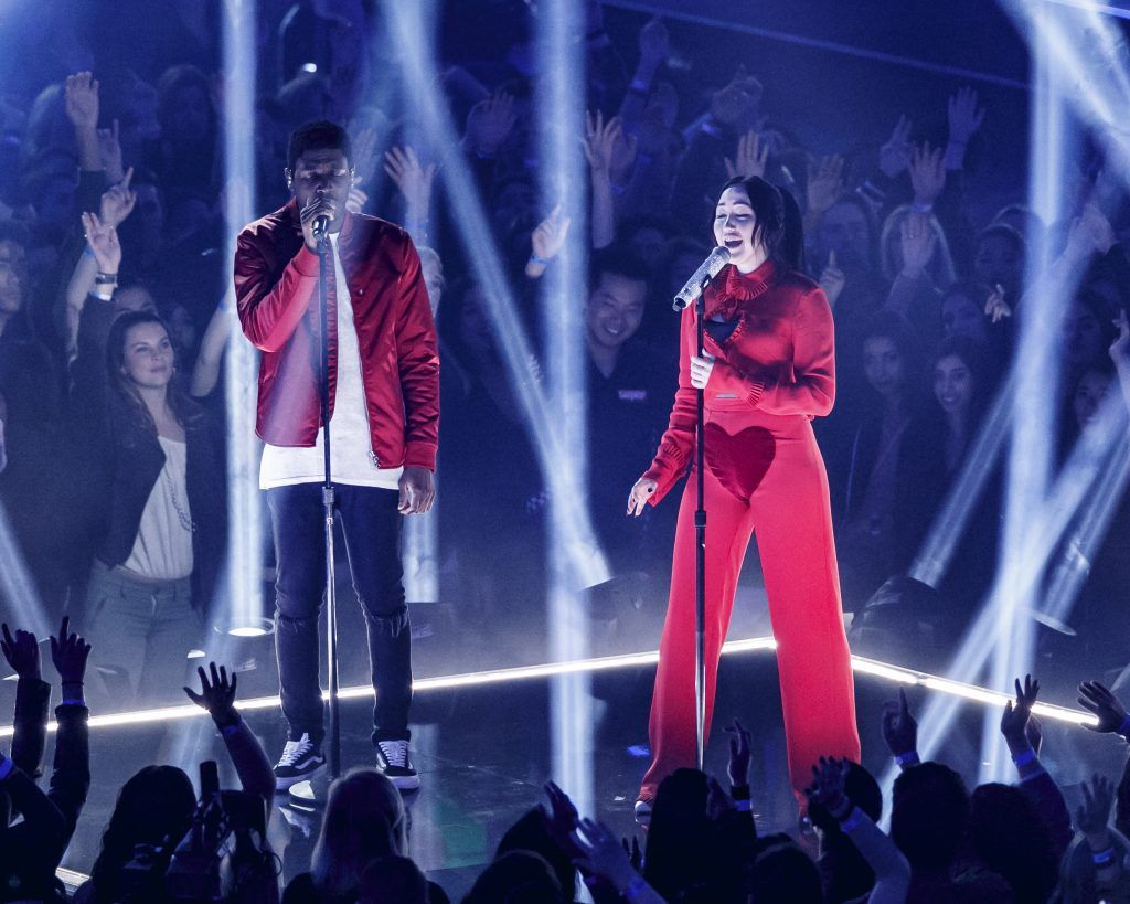 Singer-songwriters Labrinth (L) and Noah Cyrus perform onstage at the 2017 iHeartRadio Music Awards which broadcast live on Turner's TBS, TNT, and truTV at The Forum on March 5, 2017 in Inglewood, California.  (Photo by Rich Polk/Getty Images for iHeartMedia)
