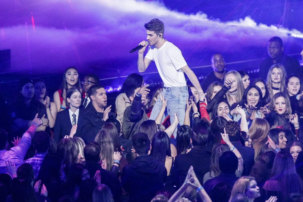 Alex Pall performs on stage at the 2017 iHeartRadio Music Awards which broadcast live on Turner's TBS, TNT, and truTV at The Forum on March 5, 2017 in Inglewood, California.  (Photo by Rich Polk/Getty Images for iHeartMedia)