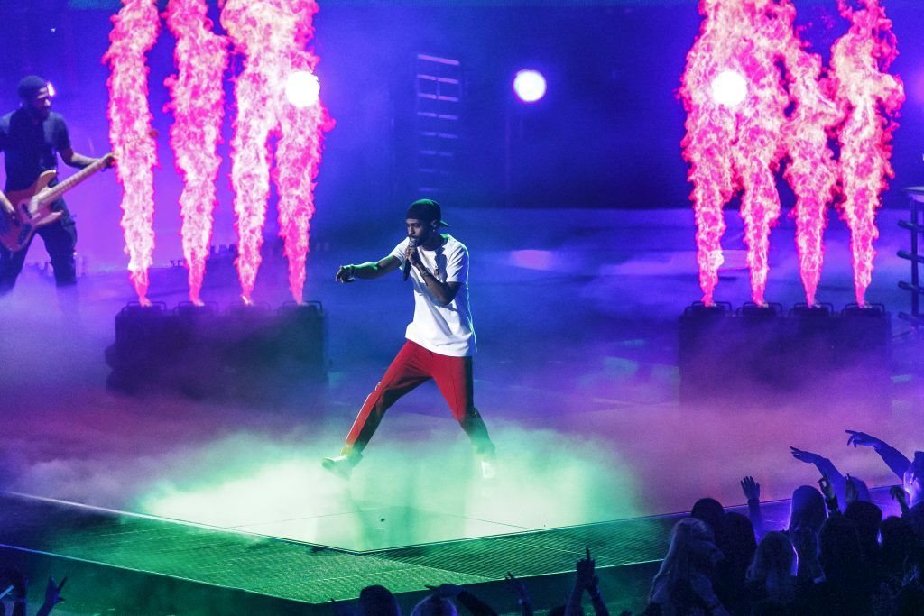 Rapper Big Sean performs onstage at the 2017 iHeartRadio Music Awards which broadcast live on Turner's TBS, TNT, and truTV at The Forum on March 5, 2017 in Inglewood, California.  (Photo by Rich Polk/Getty Images for iHeartMedia)