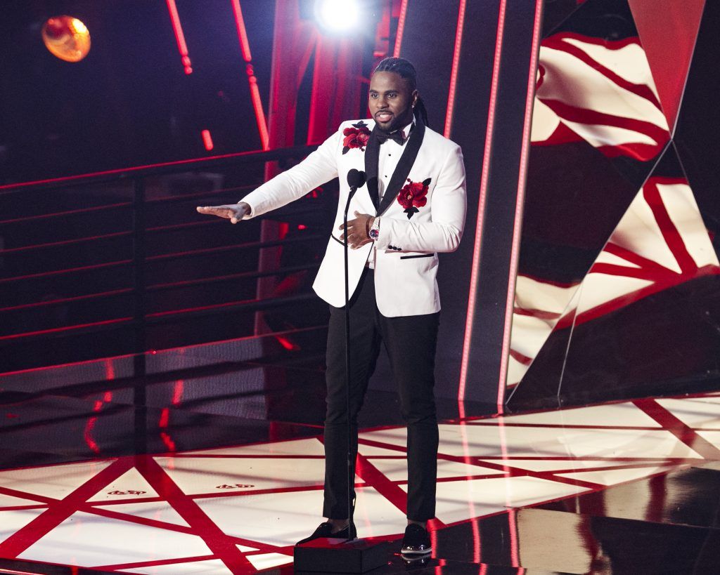 Singer Jason Derulo speaks onstage at the 2017 iHeartRadio Music Awards which broadcast live on Turner's TBS, TNT, and truTV at The Forum on March 5, 2017 in Inglewood, California.  (Photo by Rich Polk/Getty Images for iHeartMedia)
