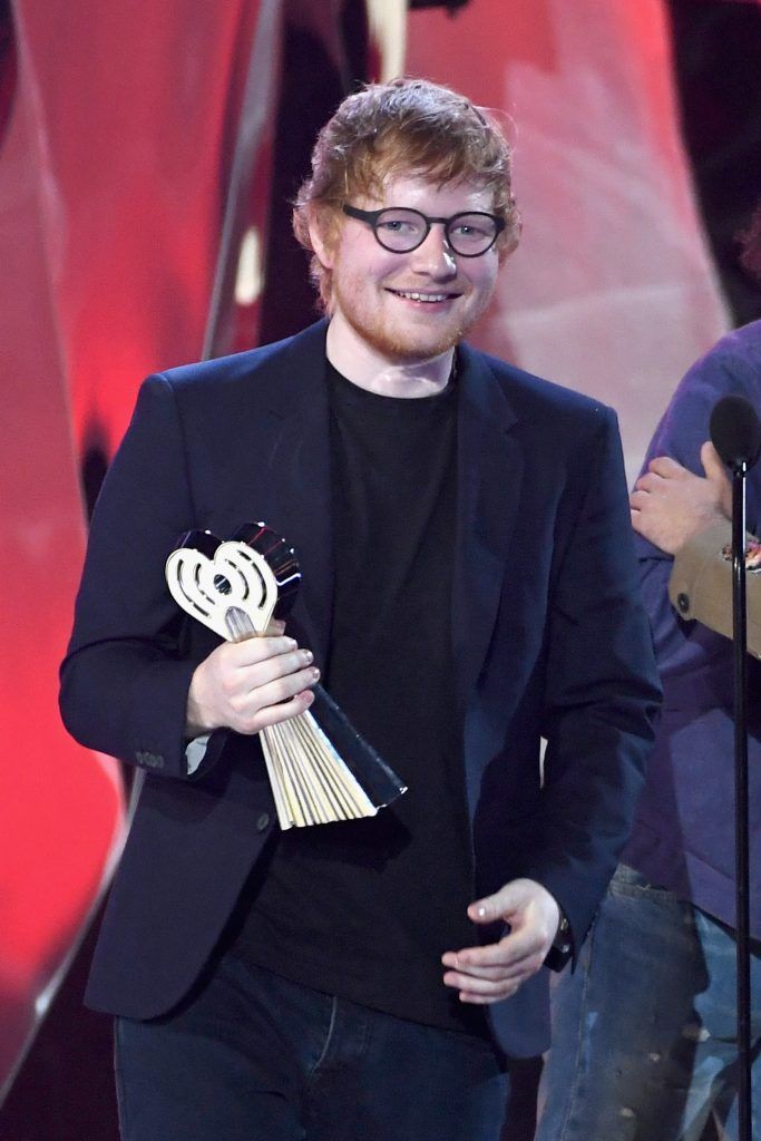 Songwriter Ed Sheeran accepts Best Lyrics for 'Love Yourself' (song by Justin Bieber) onstage at the 2017 iHeartRadio Music Awards which broadcast live on Turner's TBS, TNT, and truTV at The Forum on March 5, 2017 in Inglewood, California.  (Photo by Kevin Winter/Getty Images for iHeartMedia)