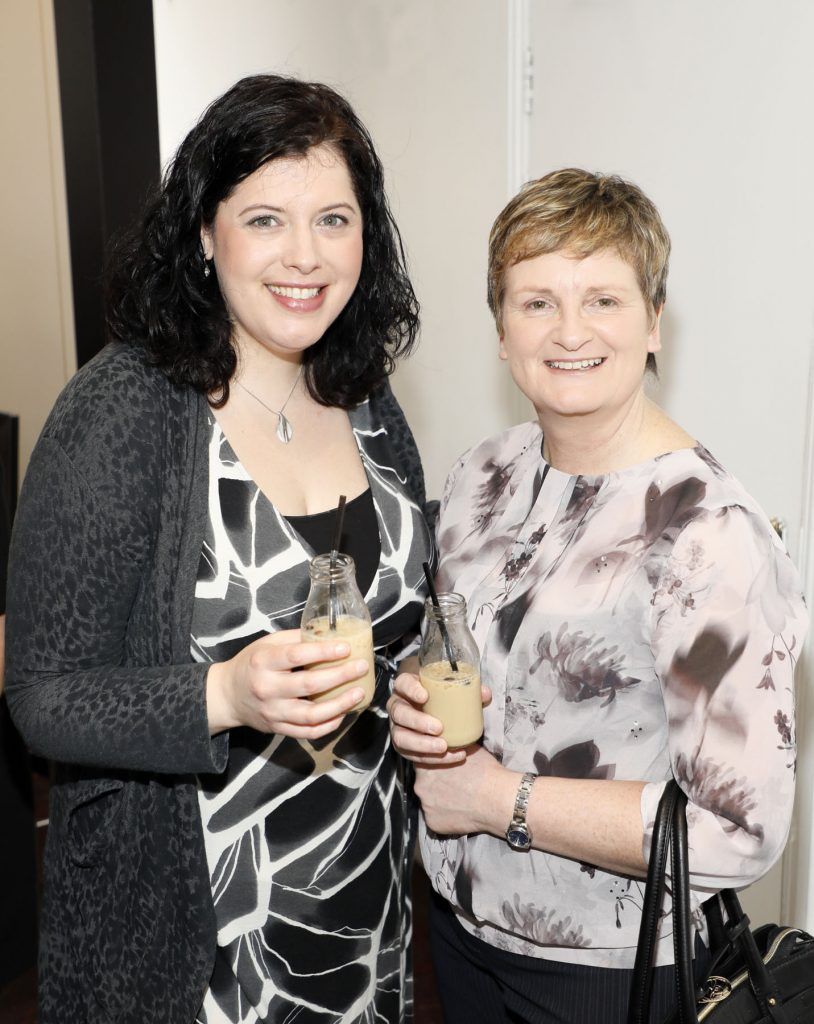 Deirdre Donovan and Margaret Carroll at the Baileys and Diageo lunchtime panel discussion in advance of International Women's Day (IWD) 2017. The theme of the discussion #BeBoldForChange focused on what actions are required to accelerate gender parity in Ireland. Photo Kieran Harnett