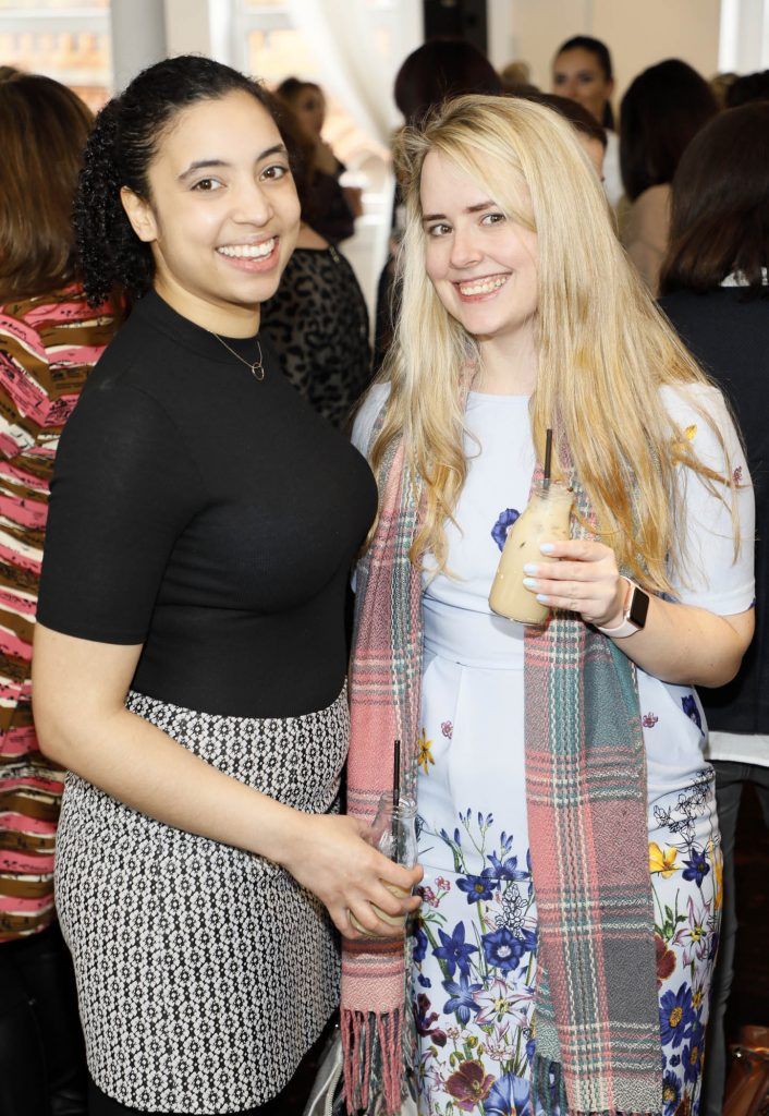 Aine Mulloy and Ciana Moulton at the Baileys and Diageo lunchtime panel discussion in advance of International Women's Day (IWD) 2017. The theme of the discussion #BeBoldForChange focused on what actions are required to accelerate gender parity in Ireland. Photo Kieran Harnett