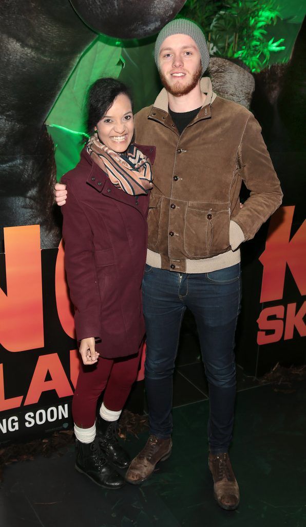 Shannon Phelan and Joshua Wright at the Irish premiere screening of Kong: Skull Island at The Savoy Cinema, Dublin (Picture: Brian McEvoy).