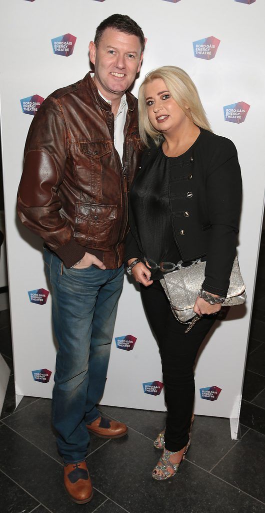 Robbie Kane and Sharon Hennessey at the opening night of the musical 'The Wedding Singer' at the Bord Gais Energy Theatre, Dublin (Picture:Brian McEvoy).