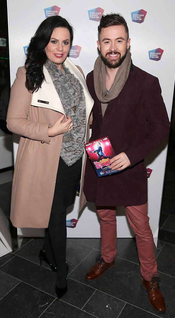 Aufrey McGrath and Deric Hartigan at the opening night of the musical 'The Wedding Singer' at the Bord Gais Energy Theatre, Dublin (Picture:Brian McEvoy).