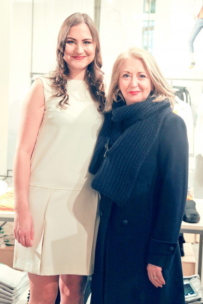 Aoife Coogan and Bairbre Power at the Benetton Spring 17 event.  Guests were treated to the stunning new Spring 2017 Collection along with the Irish launch of the Menswear line from international fashion house, Benetton.