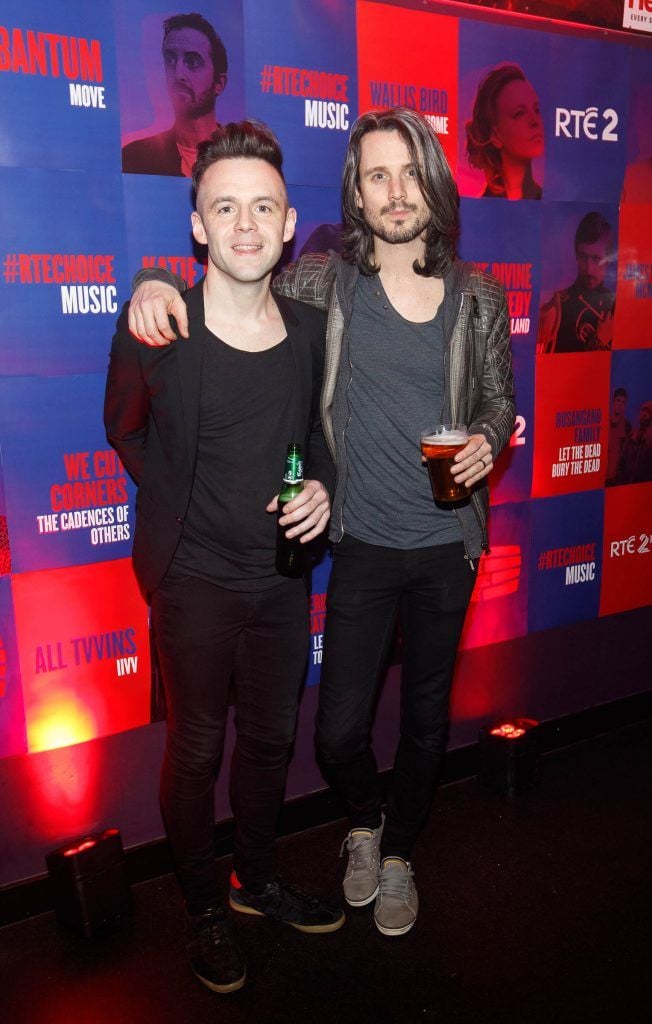 John Duignan and Conall O Breachain of We Cut Corners pictured at the RTE Choice Music Prize Live Event in Vicar Street, Dublin on 09/03/17. Picture by Andres Poveda